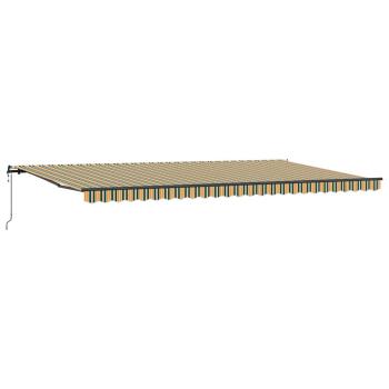 Automatische Einziehbare Markise Grün und Gelb 600x300 cm, Markisenersatzstoff für 6x3 m Rahmen Grün und Gelb