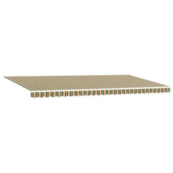 Automatische Einziehbare Markise Grün und Gelb 600x300 cm, Markisenersatzstoff für 6x3 m Rahmen Grün und Gelb