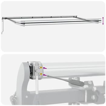 Automatische Einziehbare Markise Grün und Gelb 600x300 cm, Markisenersatzstoff für 6x3 m Rahmen Grün und Gelb