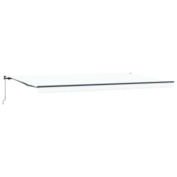 Manuelle einziehbare Markise Weiß 600x350 cm, Markisenersatzstoff für 6x3,5 m Rahmen Weiß