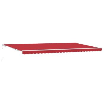 Automatische Einziehbare Markise Rot 600x350 cm, Markisenersatzstoff für 6x3,5 m Rahmen Rot