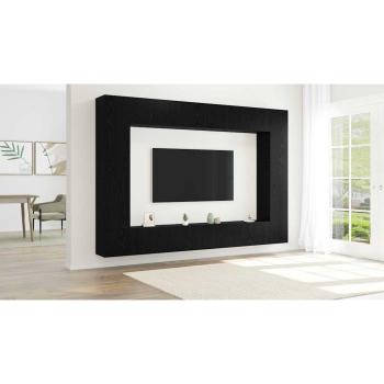 12-teiliges TV-Schrank-Set Wandmontiert Schwarz Eichen Holzwerkstoff, Wandmontierte TV-Schränke - 2 Stück, Schwarz Eiche, 30,5x30x90 cm, Hergestellt aus Holzwerkstoff, TV-Schränke 2 Stück Schwarz Eiche 100x30x30 cm Holzwerkstoff