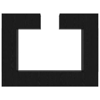 8-teiliges TV-Schrankset Wandmontierte schwarze Eiche Spanplatte, Schwarzer Eichen TV-Ständer 80x30x30 cm aus Spanplatte, Wandmontierte TV-Schränke - 2 Stück schwarze Eiche, 30.5x30x90 cm, aus Spanplatte, TV-Schränke 2 Stück schwarze Eiche 100x30x30 cm Sp