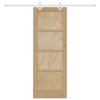 Schiebetür mit Montageset 73,5x198,5 cm aus solidem Kiefernholz, Innentür 'ORKDAL'73,5x198,5x4 cm aus solidem Kiefernholz