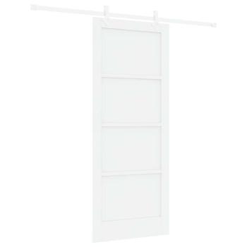 Schiebetür mit Beschlägen Set Weiß 83x202 cm Massivholz Kiefer, Innentür 'ORKDAL'Weiß 83x202x4 cm Massivholz Kiefer