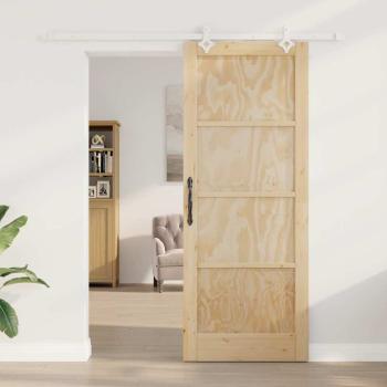 Schiebetür mit Beschlag-Set 83x211 cm aus Kiefernholz, Innentür 'ORKDAL'83x211x4 cm aus Kiefernholz