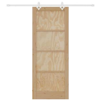 Schiebetür mit Beschlag-Set 83x211 cm aus Kiefernholz, Innentür 'ORKDAL'83x211x4 cm aus Kiefernholz