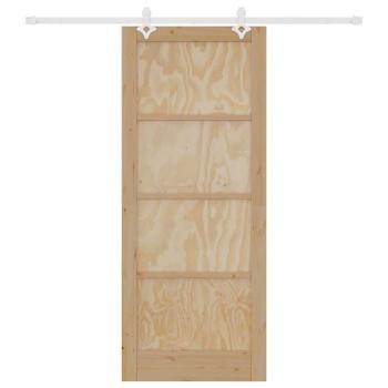 Schiebetür mit Beschlag Set 86x211 cm Massivholz Kiefer, Innentür 'ORKDAL'86x211x4 cm Massivholz Kiefer