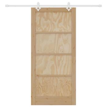 Schiebetür mit Beschlag-Set 93x202 cm Massivholz Kiefer, Innentür