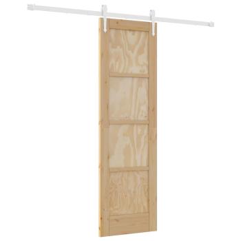 Schiebetür mit Hardware Set 61x198.5 cm Massivholz Kiefer, Innentür 'ORKDAL'61x198.5 cm Massivholz Kiefer