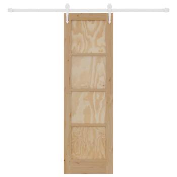 Schiebetür mit Hardware Set 61x198.5 cm Massivholz Kiefer, Innentür 'ORKDAL'61x198.5 cm Massivholz Kiefer