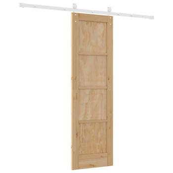 Schiebetür mit Hardware Set 61x198.5 cm Massivholz Kiefer, Innentür 'ORKDAL'61x198.5 cm Massivholz Kiefer