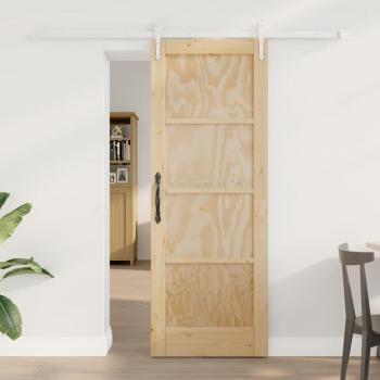 ARDEBO.de - Schiebetür mit Hardware-Set 73.5x198.5 cm Massivholz Kiefer, Innentür 'ORKDAL'73.5x198.5x4 cm Massivholz Kiefer