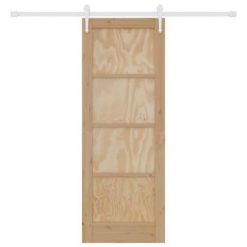 Schiebetür mit Hardware-Set 73.5x198.5 cm Massivholz Kiefer, Innentür 'ORKDAL'73.5x198.5x4 cm Massivholz Kiefer