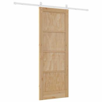 Schiebetür mit Hardware-Set 78x211 cm Massivholz Kiefer, Innentür 'ORKDAL'78x211x4 cm Massivholz Kiefer