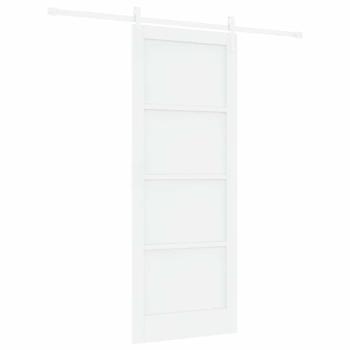 Schiebetür mit Hardware Set Weiß 83x211 cm Massivholz Kiefer, Innentür 'ORKDAL'Weiß 83x211x4 cm Massivholz Kiefer