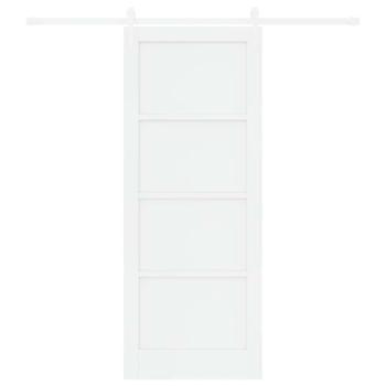 Schiebetür mit Hardware Set Weiß 83x211 cm Massivholz Kiefer, Innentür 'ORKDAL'Weiß 83x211x4 cm Massivholz Kiefer