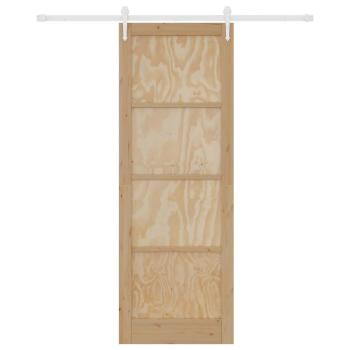 Schiebetür mit Beschlägeset 83x232 cm Massivholz Kiefer, Innentür 'ORKDAL'83x232x4 cm Massivholz Kiefer