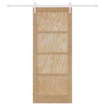 Schiebetür mit Hardware-Set 86x211 cm Massivholz Kiefer, Innentür 'ORKDAL'86x211x4 cm Massivholz Kiefer