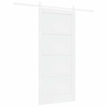 Schiebetür mit Zubehör Set Weiß 93x202 cm Massivholz Kiefer, Innentür ?ORKDAL? Weiß 93x202x4 cm Massivholz Kiefer