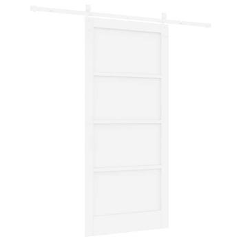 Schiebetür mit Zubehör Set Weiß 93x202 cm Massivholz Kiefer, Innentür ?ORKDAL? Weiß 93x202x4 cm Massivholz Kiefer