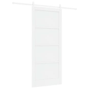 Schiebetür mit Hardware-Set Weiß 93x211 cm Massivholz Kiefer, Innentür 'ORKDAL'Weiß 93x211x4 cm Massivholz Kiefer