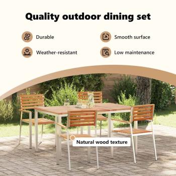 Garten Essgruppe 5 pcs Massives Teakholz und Edelstahl
