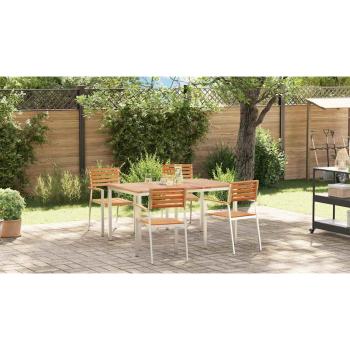 Garten Essgruppe 5 pcs Massives Teakholz und Edelstahl