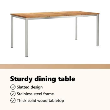 Garten Essgruppe 5 pcs Massives Teakholz und Edelstahl
