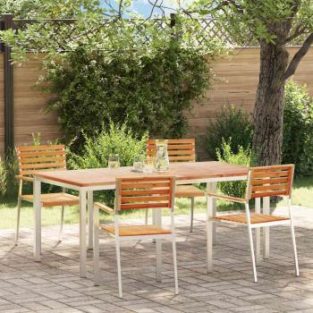 Garten Essgruppe 5 pcs Massives Teakholz und Edelstahl