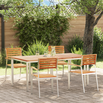 Garten Essgruppe 5 pcs Massives Teakholz und Edelstahl