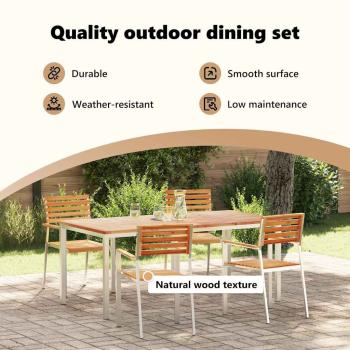 Garten Essgruppe 5 pcs Massives Teakholz und Edelstahl