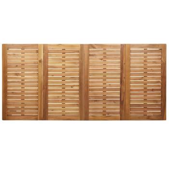 7-teiliges Gartentischset aus massivem Holz Teak, Outdoor-Eßtisch 200x90x74,5 cm aus massivem Holz Teak, Stapelbare Gartenstühle 2 Stück aus massivem Holz Teak und Stahl, Stapelbare Gartenstühle 4 Stück aus massivem Holz Teak und Stahl