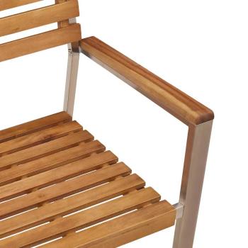 Stapelbare Gartenstühle 6 Stk 54.5x56x89 cm Massivholz Akazie, Stapelbare Gartenstühle 2 Stk Massivholz Akazie und Stahl, Stapelbare Gartenstühle 4 Stk Massivholz Akazie und Stahl