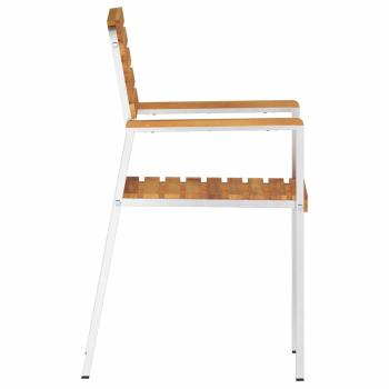 Stapelbare Gartenstühle 8 Stück 54.5x56x89 cm Massivholz Akazie, Stapelbare Gartenstühle 4 Stück Massivholz Akazie und Stahl