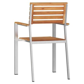 Stapelbare Gartenstühle 8 stk 54,5x56x89 cm Massivholz Teak, Stapelbare Gartenstühle 4 stk Massivholz Teak und Stahl
