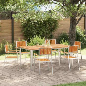 ARDEBO.de - Stapelgartenstühle 6 Stück 54.5x56x87 cm Massivholz Akazie, Stapelgartenstühle 2 Stück Massivholz Akazie und Metall, Stapelgartenstühle 4 Stück Massivholz Akazie und Metall