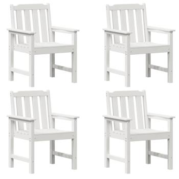 Garten Essstühle 4 Stück Weiß 65,5x55,5x88 cm HDPE, Garten Essstühle 2 Stück Weiß HDPE