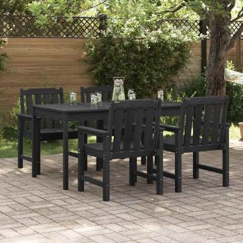 ARDEBO.de - Garten-Essstühle 4 Stück Schwarz 65,5x55,5x88 cm HDPE, Garten-Essstühle 2 Stück Schwarz HDPE
