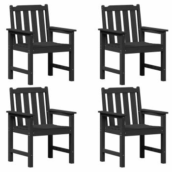 Garten-Essstühle 4 Stück Schwarz 65,5x55,5x88 cm HDPE, Garten-Essstühle 2 Stück Schwarz HDPE