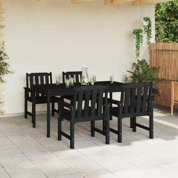 Garten-Essstühle 4 Stück Schwarz 65,5x55,5x88 cm HDPE, Garten-Essstühle 2 Stück Schwarz HDPE