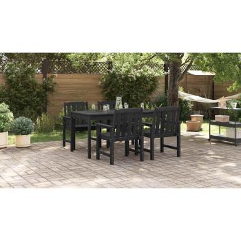 Garten-Essstühle 4 Stück Schwarz 65,5x55,5x88 cm HDPE, Garten-Essstühle 2 Stück Schwarz HDPE
