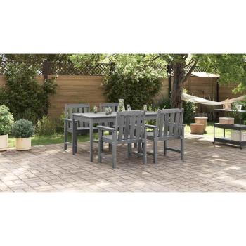 Garten-Essstühle 4 Stück Hellgrau 65,5x55,5x88 cm HDPE, Garten-Essstühle 2 Stück Hellgrau HDPE