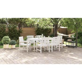 Garten-Essstühle 6 Teile Weiß 65,5x55,5x88 cm HDPE, Garten-Essstühle 2 Teile Weiß HDPE