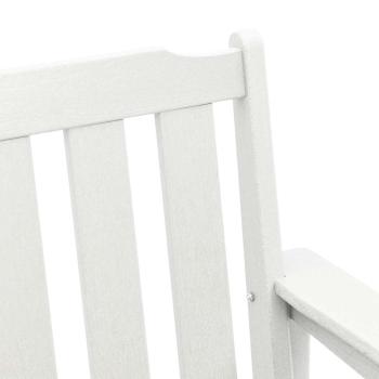 Garten-Essstühle 6 Teile Weiß 65,5x55,5x88 cm HDPE, Garten-Essstühle 2 Teile Weiß HDPE