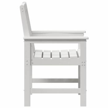 Garten-Essstühle 6 Teile Weiß 65,5x55,5x88 cm HDPE, Garten-Essstühle 2 Teile Weiß HDPE
