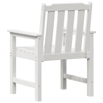 Garten-Essstühle 6 Teile Weiß 65,5x55,5x88 cm HDPE, Garten-Essstühle 2 Teile Weiß HDPE