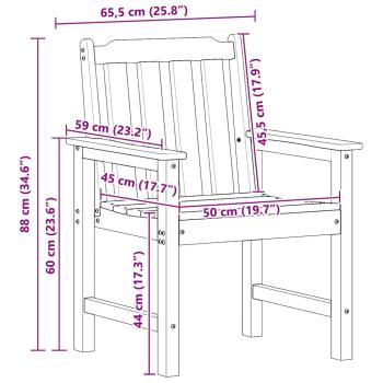Garten-Essstühle 6 Teile Weiß 65,5x55,5x88 cm HDPE, Garten-Essstühle 2 Teile Weiß HDPE