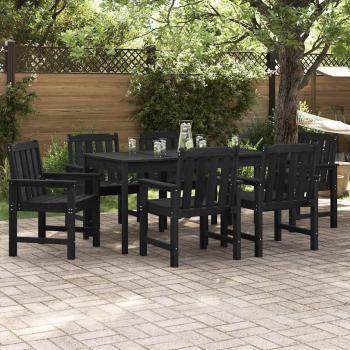 ARDEBO.de - Garten-Essstühle 6 Stück Schwarz 65,5x55,5x88 cm HDPE, Garten-Essstühle 2 Stück Schwarz HDPE