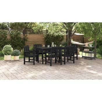 Garten-Essstühle 6 Stück Schwarz 65,5x55,5x88 cm HDPE, Garten-Essstühle 2 Stück Schwarz HDPE